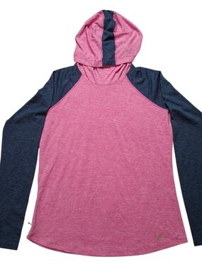 Under Armour Women’s Pink and Navy Performance Hooded Top Size L
